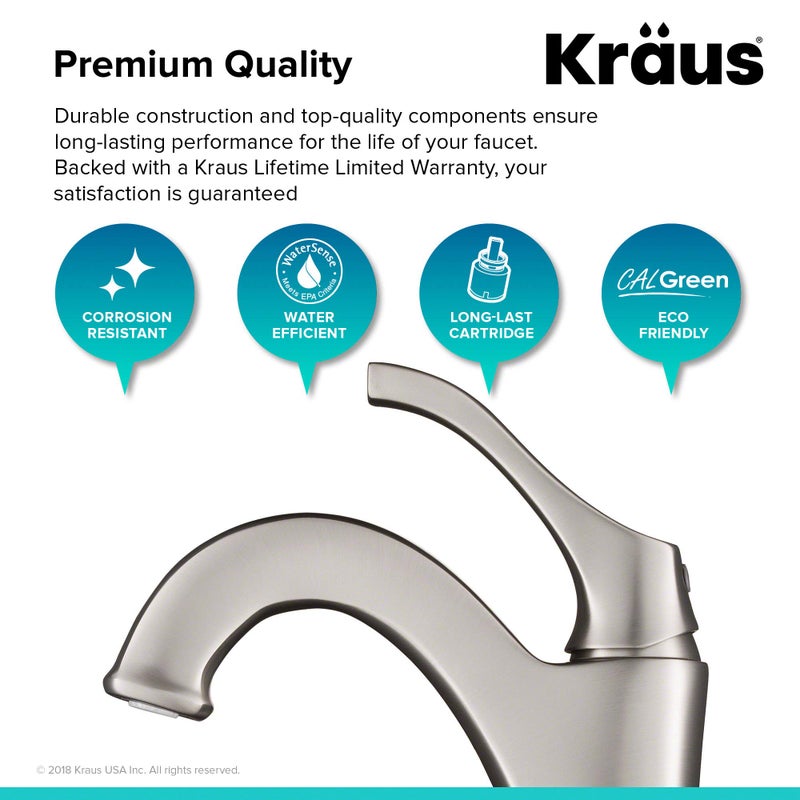 KRAUS KVF-1200MB Arlo Single Handle Vessel Bathroom Faucet with Pop Up Drain, Matte Black - Image 5